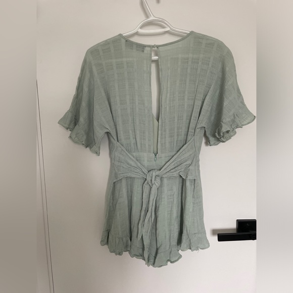 In The Beginning Turquoise Romper - Picture 3 of 4